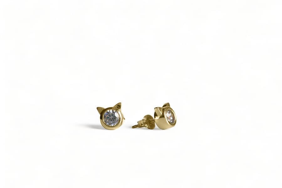 Meow Diamondピアス（K18YG）