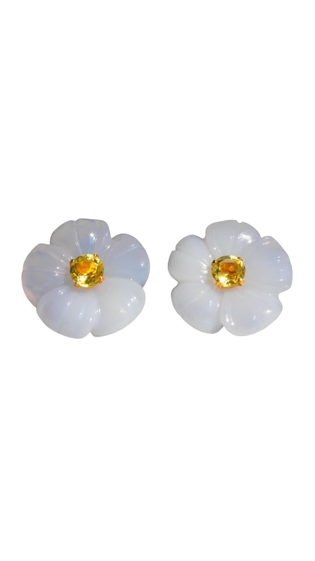 Margaret Gem Flowerピアス（正面）