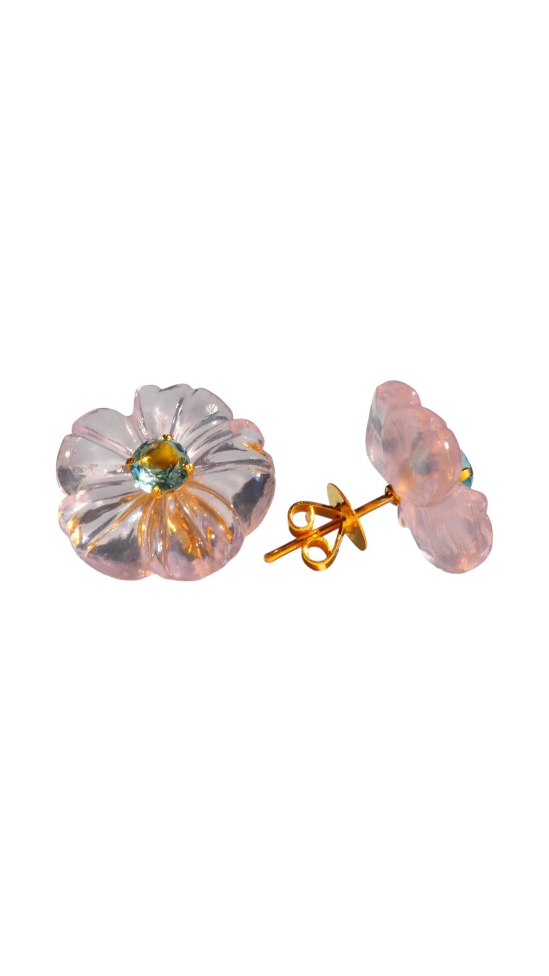 Sakura Gem Flowerピアス（横）