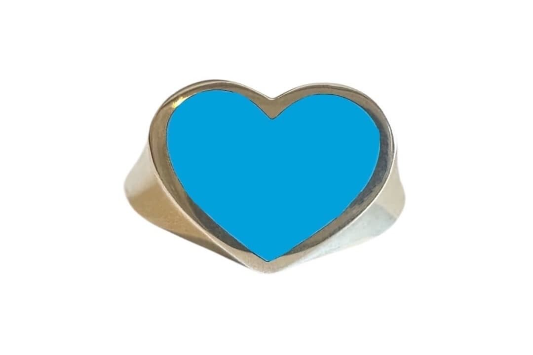 Love Signet Ring (Turquoise Blue)