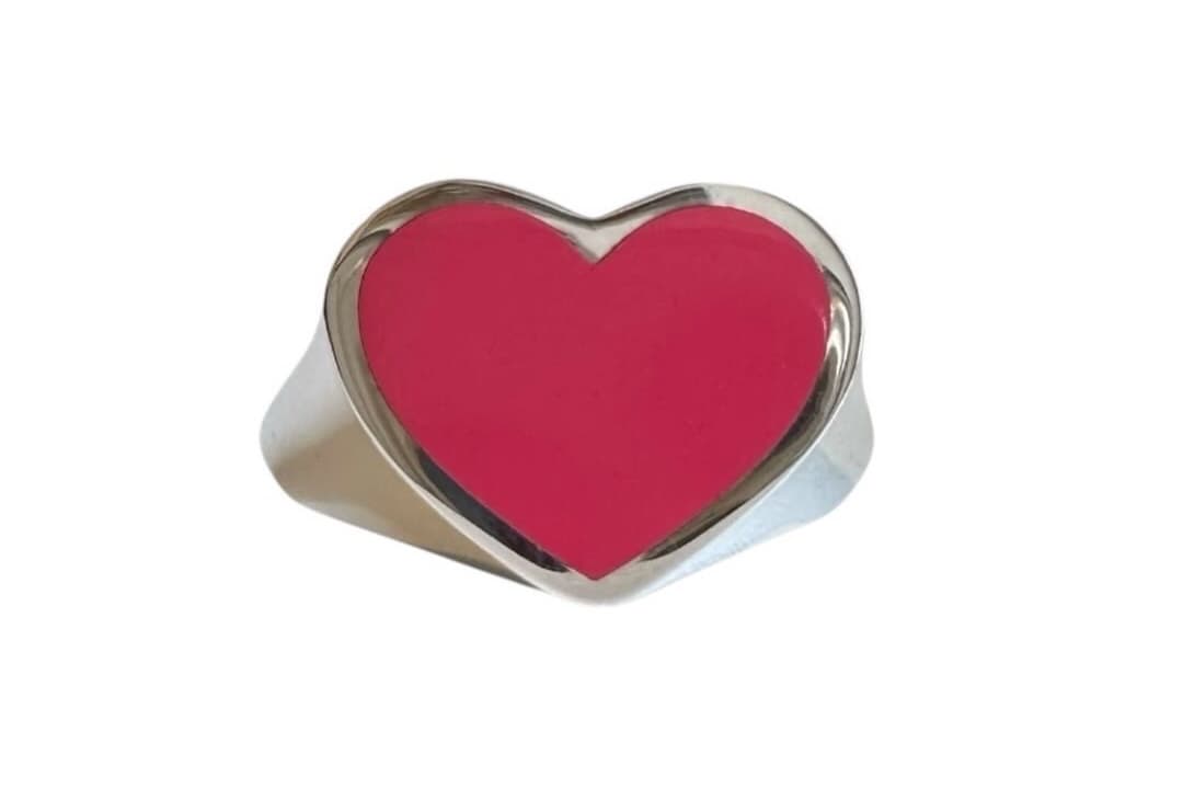 Love Signet Ring (Neon Pink)