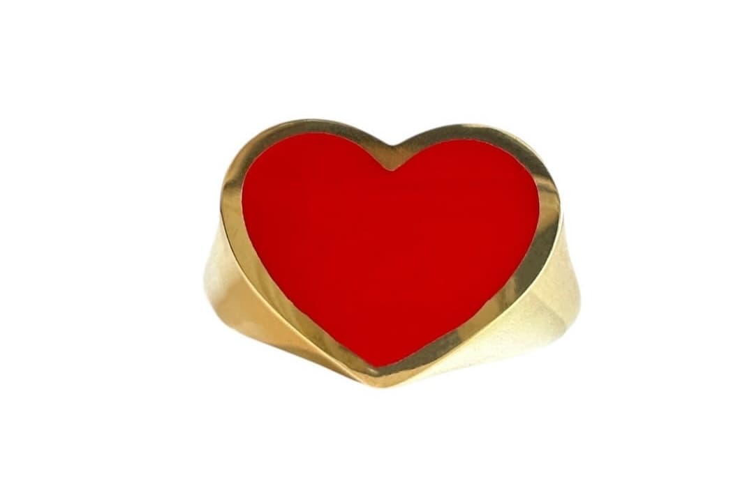 Love Signet Ring (Red)