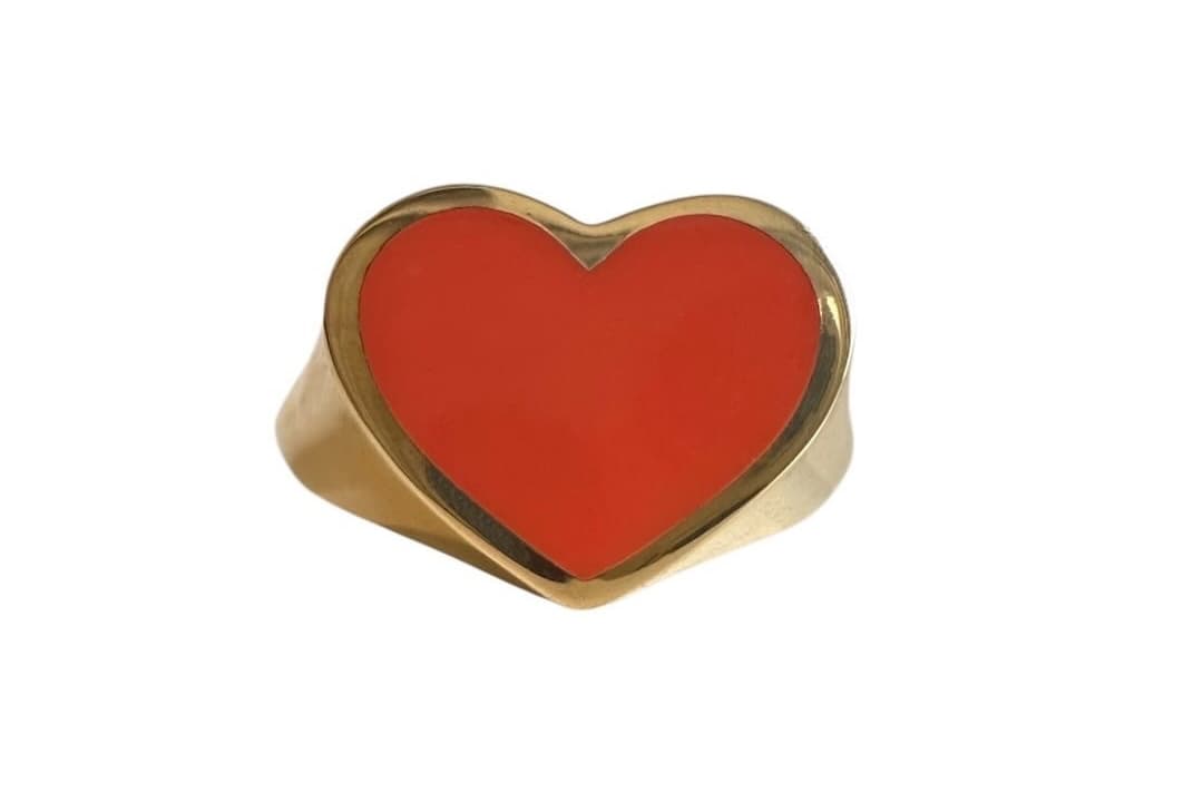 Love Signet Ring (Neon Orange)