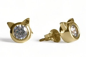 Meow Diamondピアス(K18YG)